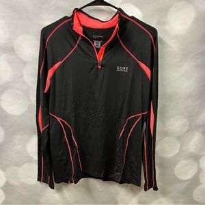 Gore running wear XL unisex long sleeve 1/4 zip reflective black